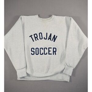 Vintage School Sweatshirt Mens XL Eagle Super Heavyweight Trojan Soccer Gym USA